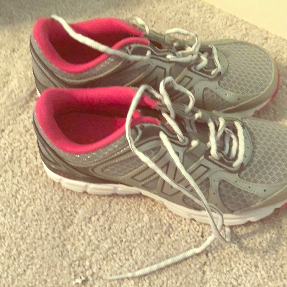 Cute running grey and pink snickers